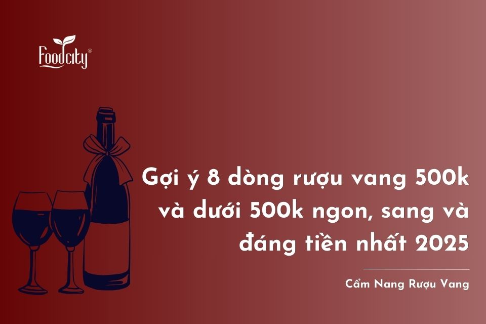Gợi ý 8 dòng rượu vang 500k và dưới 500k ngon, sang và đáng tiền nhất 2025 Gợi ý 8 dòng rượu vang 500k và dưới 500k ngon, sang và đáng tiền nhất 2025