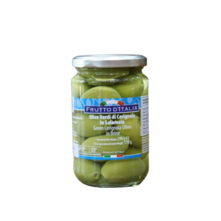 Oliu xanh có hạt - Green Cerignola Olives - Glass Jar 170 Gr
