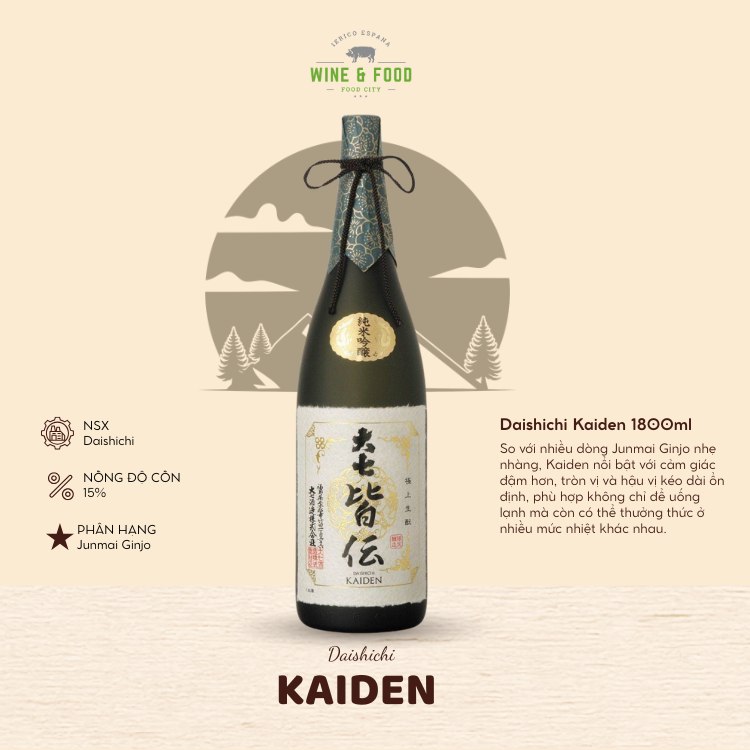Rượu Sake Daishichi Kaiden Junmai Ginjo 1800ml 15%
