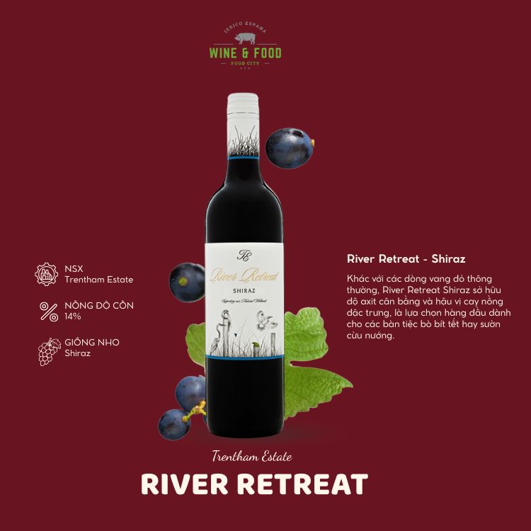 Rượu vang đỏ Úc River Retreat - Shiraz (14%) 