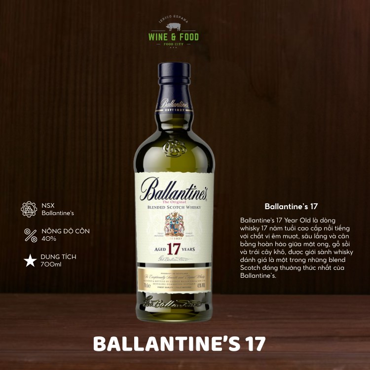 Rượu Ballantines 17 YO 700ml 