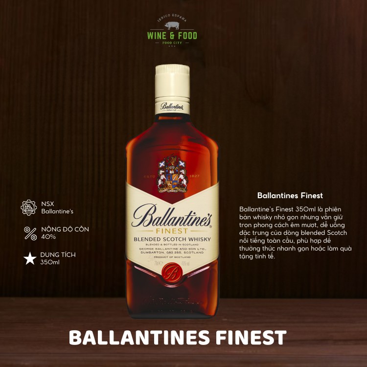 Rượu Whisky Ballantines Finest 350ml