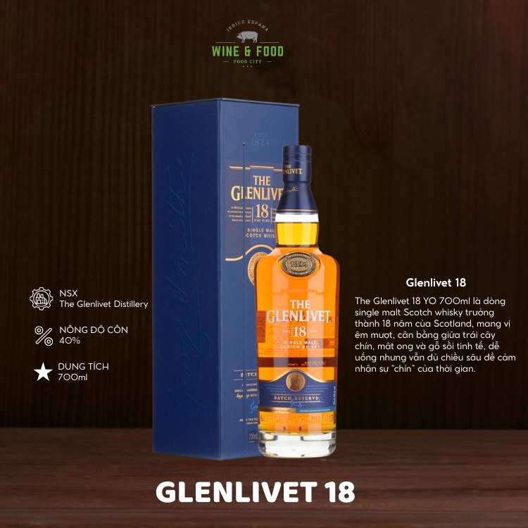 Rượu The Glenlivet 18 YO 700ml 