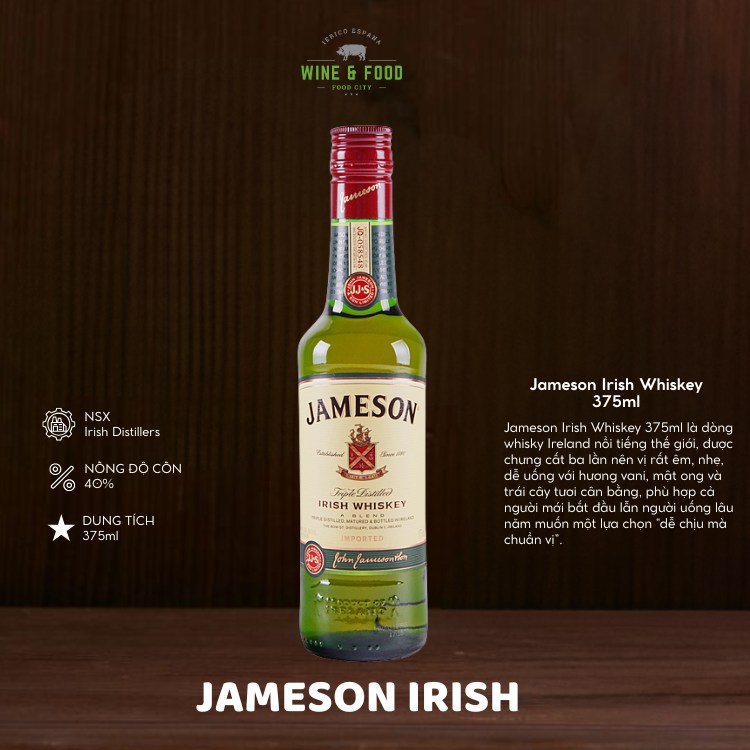Rượu Jameson Irish Whiskey 375ml 