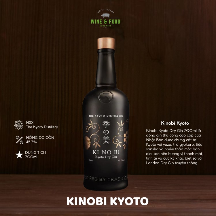 Rượu Kinobi Kyoto Dry Gin 700ml chính hãng 