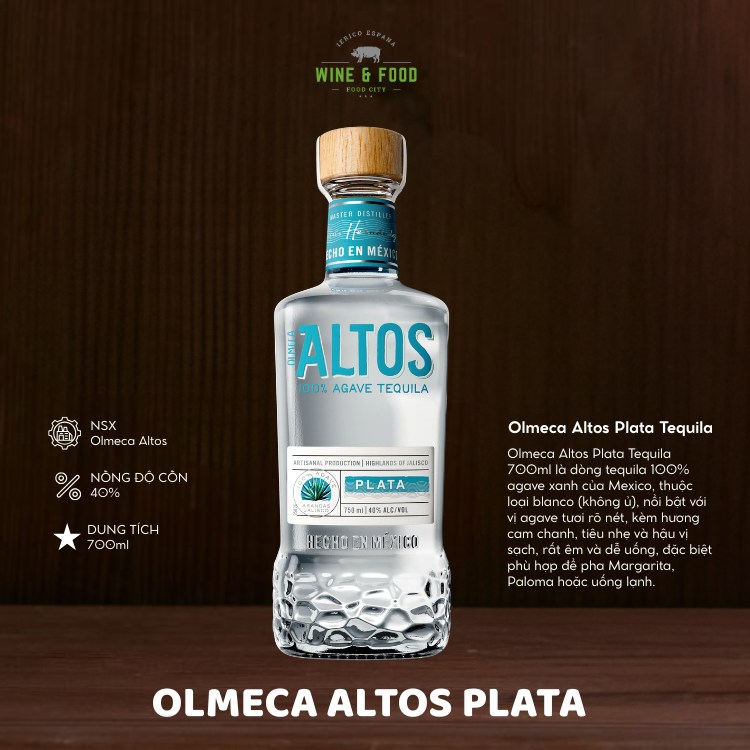 Rượu Olmeca Altos Plata Tequila 700ml chính hãng
