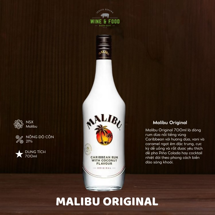 Rượu mùi Malibu Original 700ml chính hãng