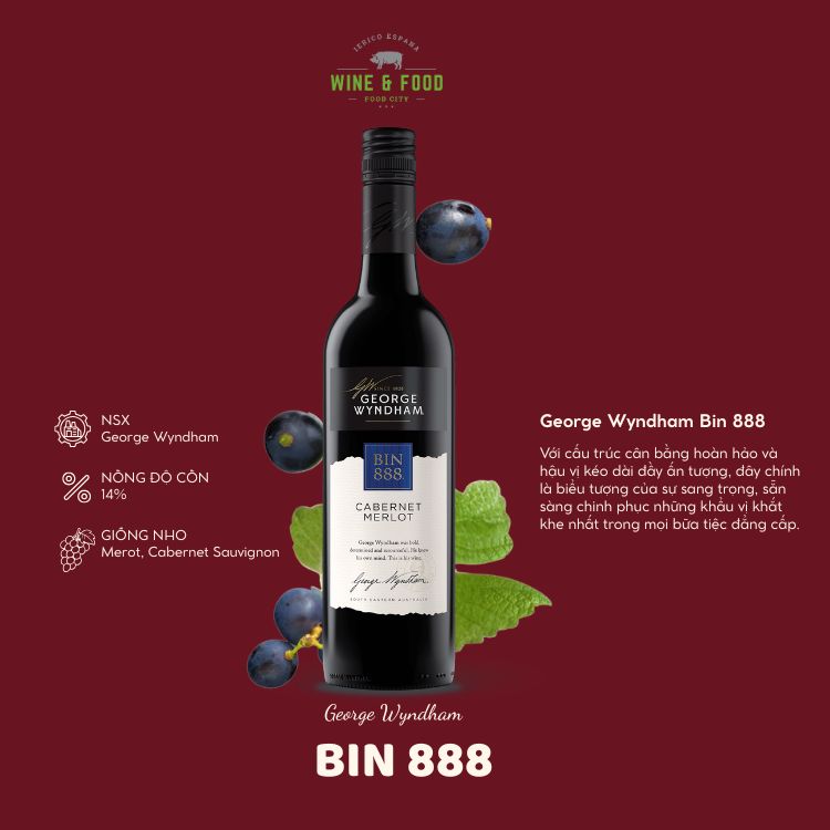 Rượu vang đỏ Úc George Wyndham Bin 888 6X75CL