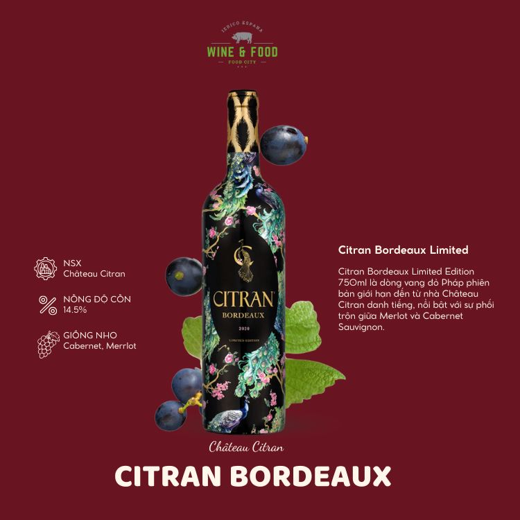 Rượu Citran Bordeaux Limited Edition 750ml (Pháp)