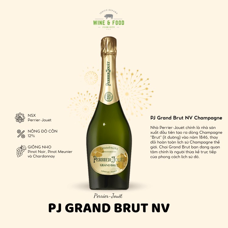 Rượu Vang Nổ PJ Grand Brut NV Champagne 750ml