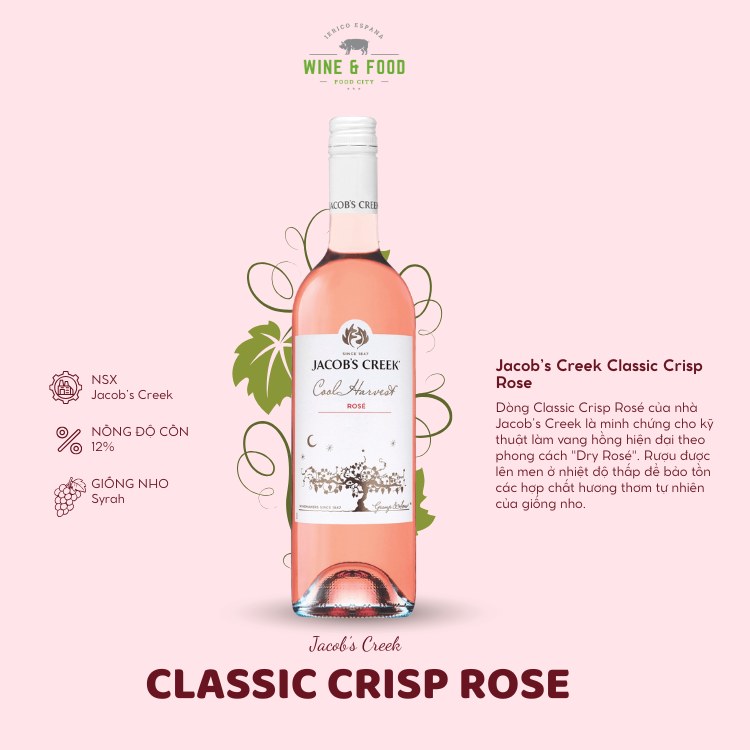 Rượu vang hồng Jacob’s Creek Classic Crisp Rose 750ml
