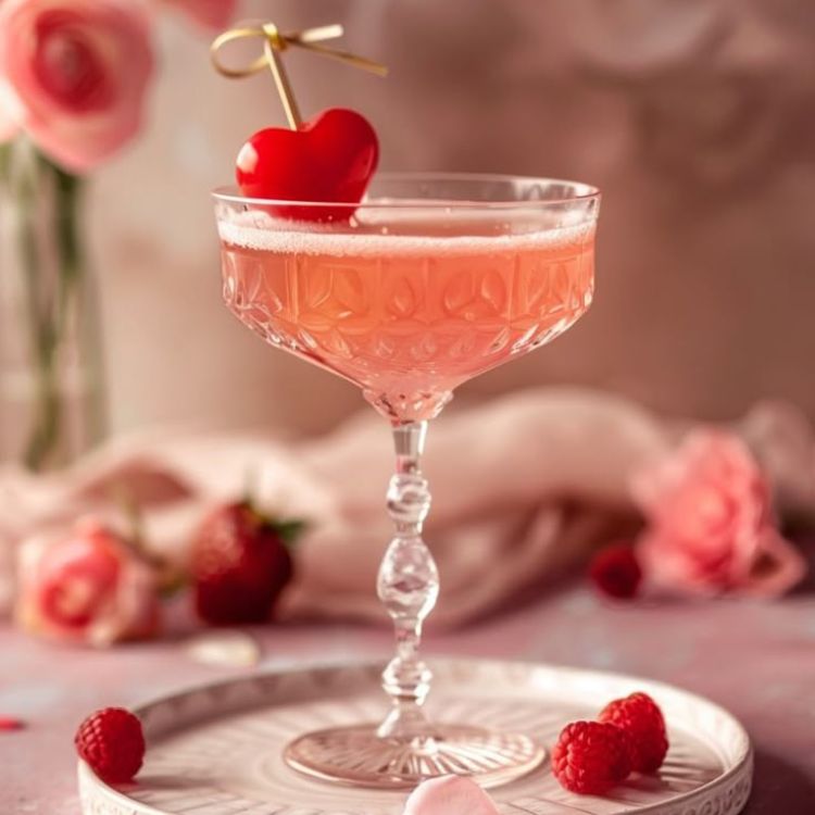 cocktails lillet với quả mâm xôi