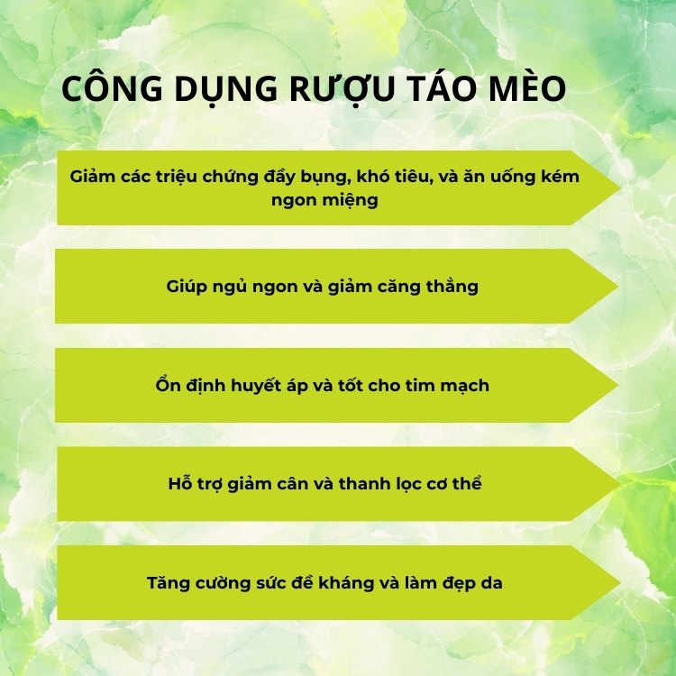 công dụng rượu táo mèo