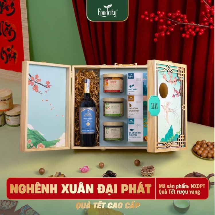 hộp quà tết gỗ nghênh xuân