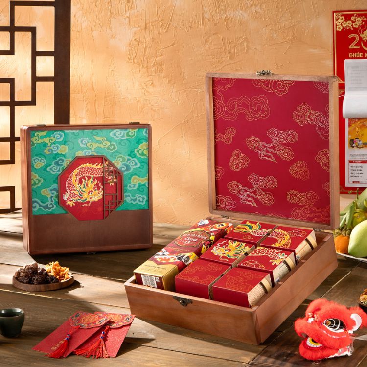 hộp quà tết long xuân vân hội