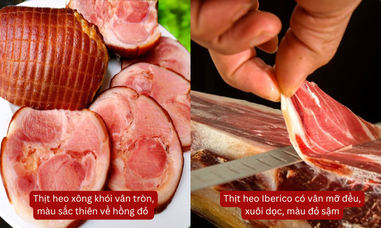 khác biệt của đùi heo muối iberico