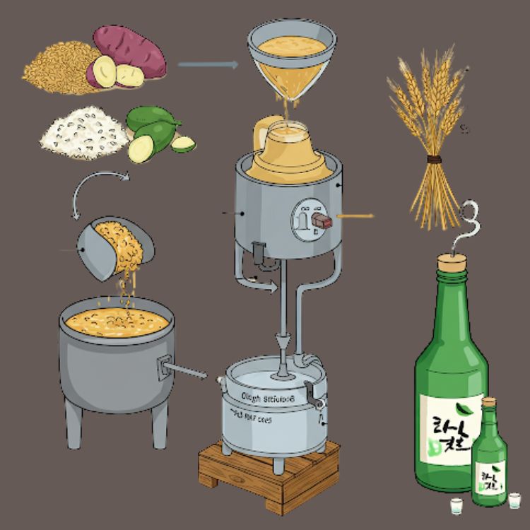 quy trình làm rượu soju