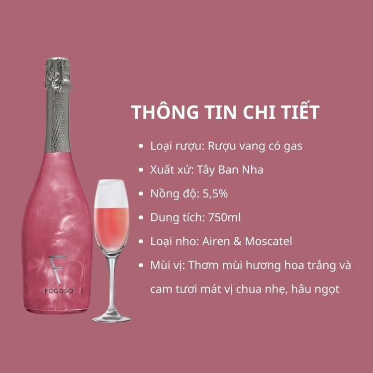 rượu vang nổ ngọt fogosa rosa