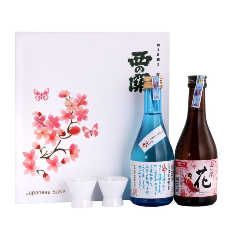 thiết kế hộp quà rượu sake hiya và hana