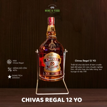 Rượu Chivas Regal 12 YO 3 lít kèm giá đỡ 