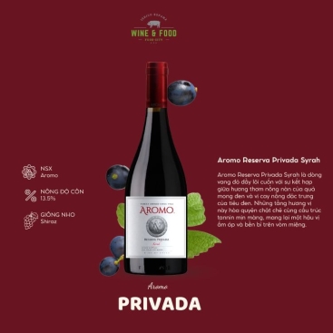 Rượu vang đỏ Chile Aromo Reserva Privada Syrah (14.0%/Vol)