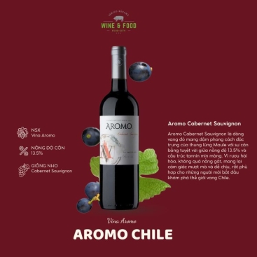 Rượu vang đỏ Aromo - Cabernet Sauvignon (13.5%/Vol) (Chile)