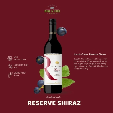 Rượu vang đỏ Úc Jacob Creek Reserve Shiraz 6X75CL