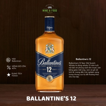 Rượu Ballantine’s 12 YO 700ml Whisky Scotland