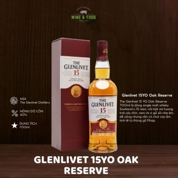 Rượu The Glenlivet 15YO Oak Reserve 700ml 
