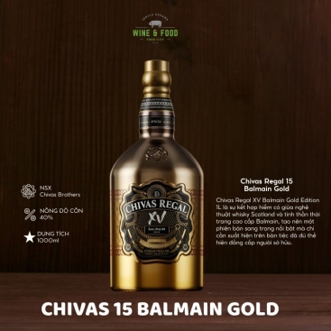 Rượu Chivas Regal 15 Balmain Gold Edition 1 lít 