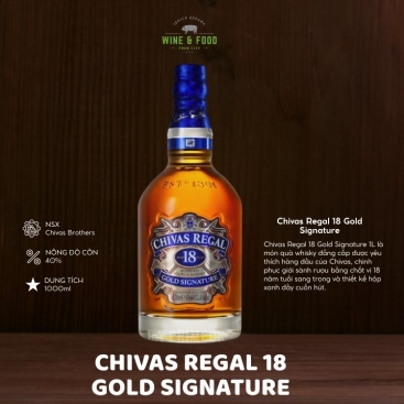 Rượu Chivas Regal 18 Gold Signature 1 lít chính hãng hộp xanh