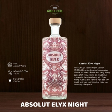 Rượu Absolut Elyx Vodka Night Edition 1000ml chính hãng