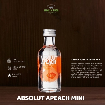 Rượu Absolut Apeach Vodka Mini 50ml