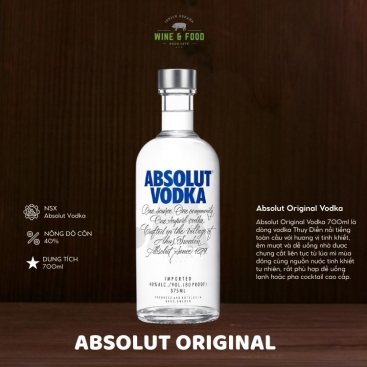 Rượu Absolut Original Vodka 700ml chính hãng