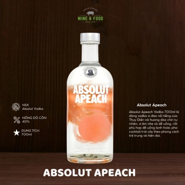 Rượu Absolut Apeach Vodka 700ml chính hãng