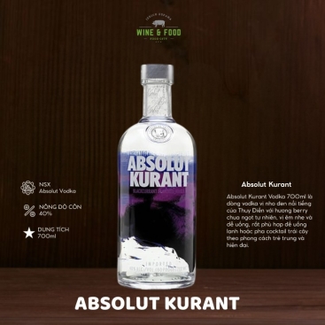 Rượu Absolut Kurant Vodka 700ml chính hãng