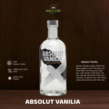 Rượu Absolut Vanilia Vodka 700ml chính hãng