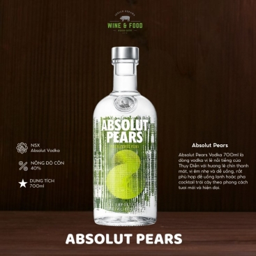 Rượu Absolut Pears Vodka 700ml chính hãng
