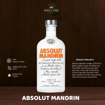 Rượu Absolut Mandrin Vodka 700ml chính hãng