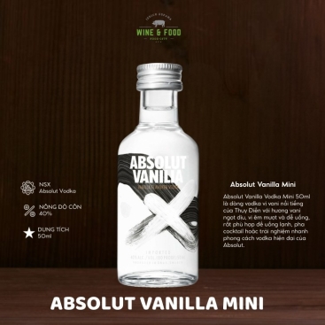 Rượu Absolut Vanilla Vodka Mini 50ml chính hãng
