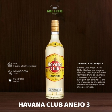 Rượu Havana Club Anejo 3 Anos 700ml chính hãng