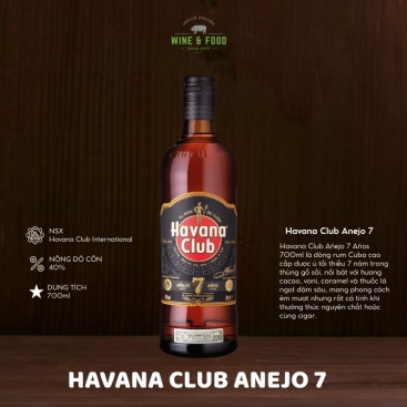 Rượu Havana Club Anejo 7 Anos 700ml chính hãng