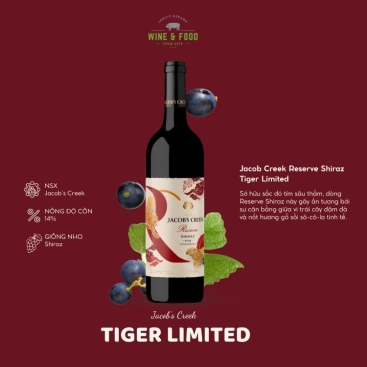 Rượu vang đỏ Úc Jacob Creek Reserve Shiraz Tiger Limited 6X75CL