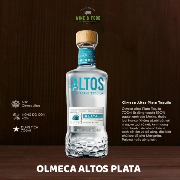 Rượu Olmeca Altos Plata Tequila 700ml chính hãng