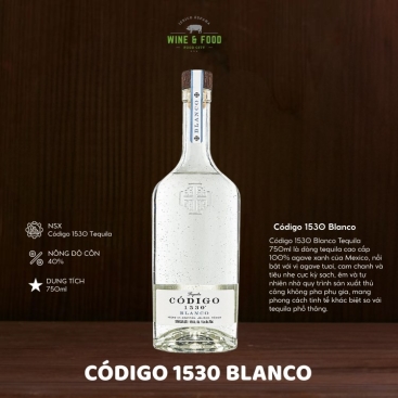 Rượu Tequila Código 1530 Blanco 750ml chính hãng