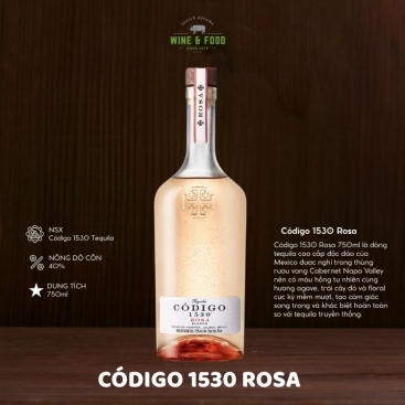 Rượu Tequila Código 1530 Rosa 750ml chính hãng