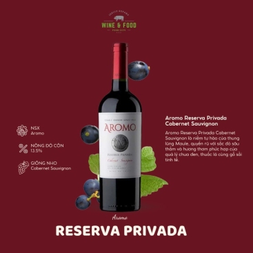 Rượu vang đỏ Aromo Reserva Privada  - Cabernet Sauvignon (13.5%/Vol) 750ml (Chile)