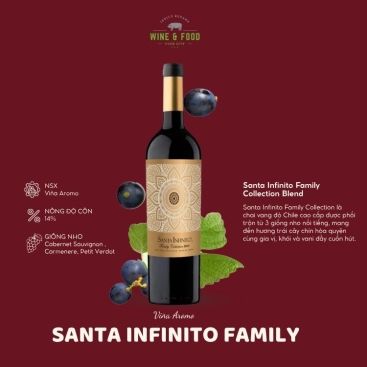 Rượu vang đỏ Santa Infinito  Family Collection - Cab. Sauvignon (80%), Carmenere (15%), Petit verdot (5%) (14%/Vol) 750ml