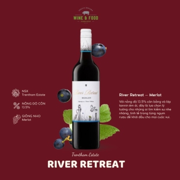 Rượu vang đỏ River Retreat – Merlot (13.5%) 750ml (Úc)