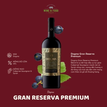 Rượu vang đỏ Dogma Gran Reserva Premium Blend Cabernet Sauvignon & Syrah (14%/Vol) (chile)